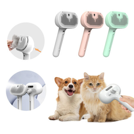 Peigne Autonettoyant pour Chien & Chat avec Brumisateur – Brosse Démêlante Anti-Poils Morts pour Toilettage Doux