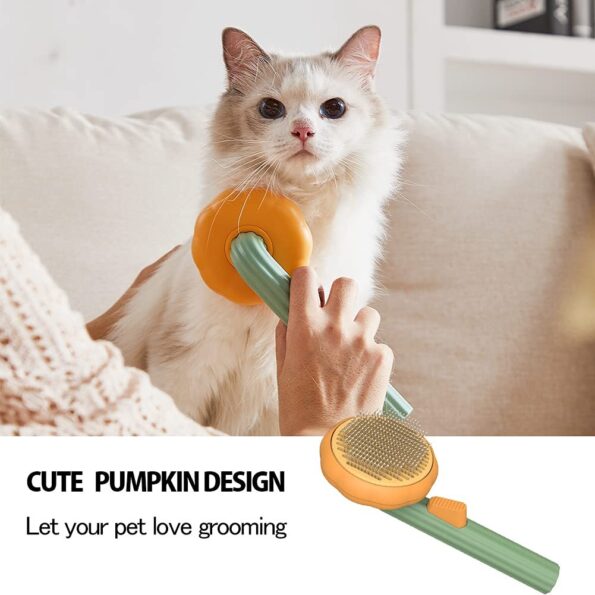 Brosse Citrouille Autonettoyante pour Chien, Chat, Lapin – Brosse Slicker Anti-Poils Morts et Nœuds – Image 5