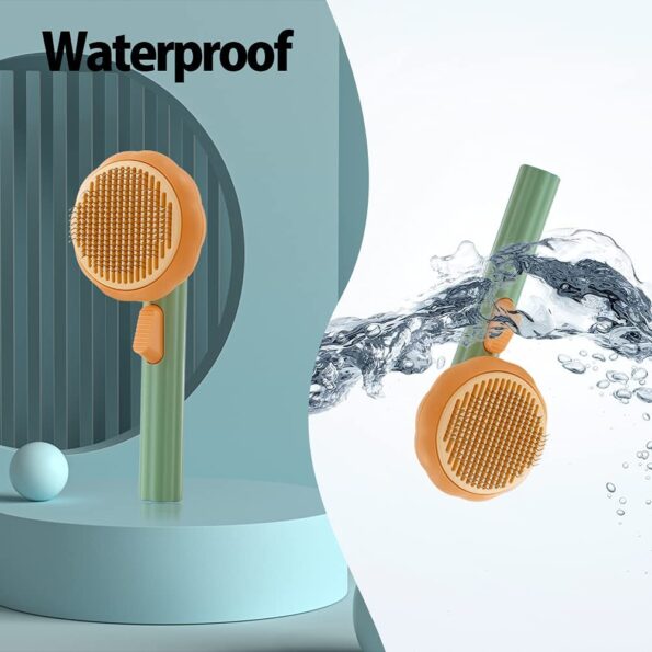 Brosse Citrouille Autonettoyante pour Chien, Chat, Lapin – Brosse Slicker Anti-Poils Morts et Nœuds – Image 3