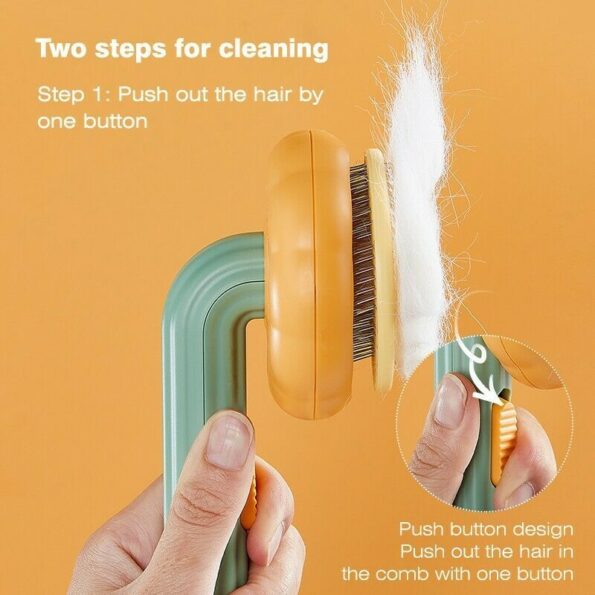 Brosse Citrouille Autonettoyante pour Chien, Chat, Lapin – Brosse Slicker Anti-Poils Morts et Nœuds – Image 6