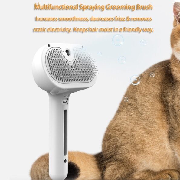 Peigne Autonettoyant pour Chien & Chat avec Brumisateur – Brosse Démêlante Anti-Poils Morts pour Toilettage Doux – Image 2