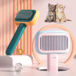 Brosse Démêlante et de Massage pour Chien & Chat – Brosse de Toilettage Anti-Nœuds en Acier Inoxydable