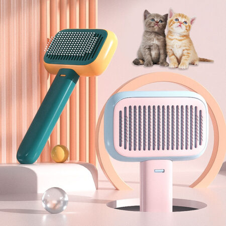 Brosse Démêlante et de Massage pour Chien & Chat – Brosse de Toilettage Anti-Nœuds en Acier Inoxydable