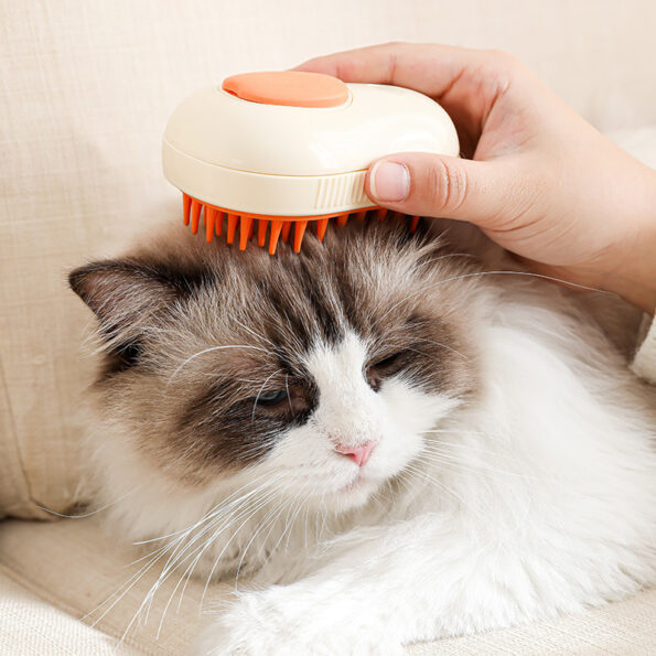 Brosse Vapeur Électrique Autonettoyante pour Chat & Chien – Brosse de Massage Hydratante Forme Avocat – Image 3