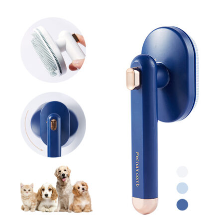 Brosse Autonettoyante Anti-Poils pour Chien & Chat – Peigne de Toilettage Élimine Poils Morts et Flottants