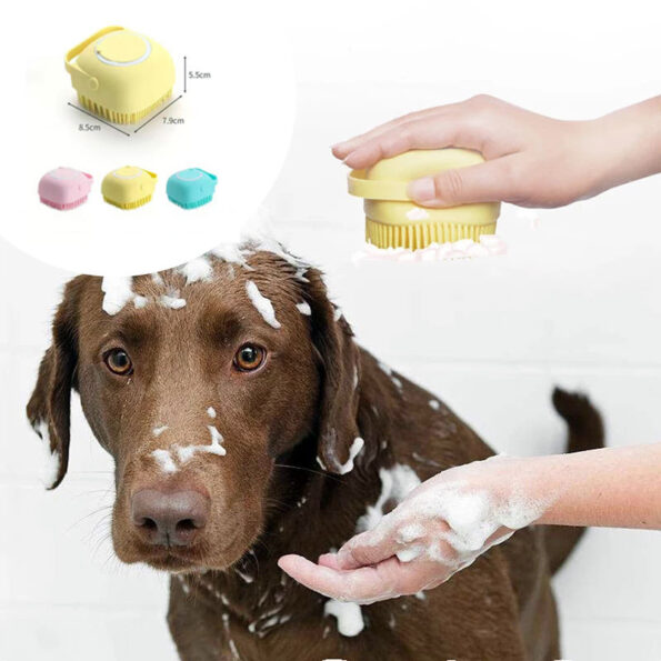 Gant de Bain et de Massage en Silicone pour Chien et Chat – Brosse 2-en-1 avec Réservoir de Shampooing – Image 8