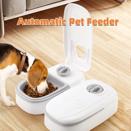 Distributeur Automatique de Nourriture pour Chien et Chat – Programmable avec Bol Inox