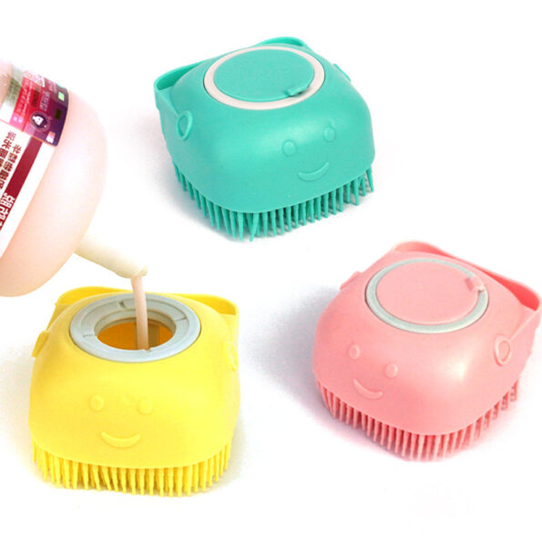 Gant de Bain et de Massage en Silicone pour Chien et Chat – Brosse 2-en-1 avec Réservoir de Shampooing – Image 3